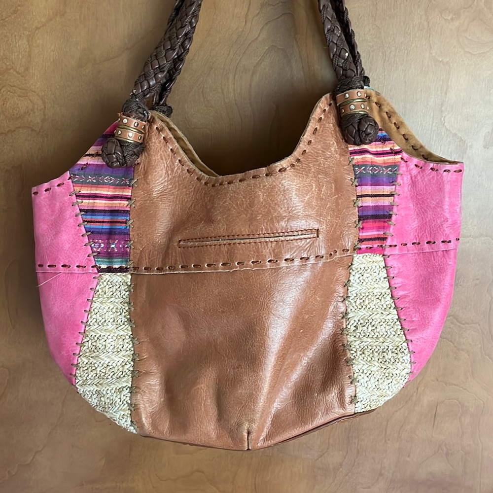 The Sak - Roma shopper straw canvas artist purse